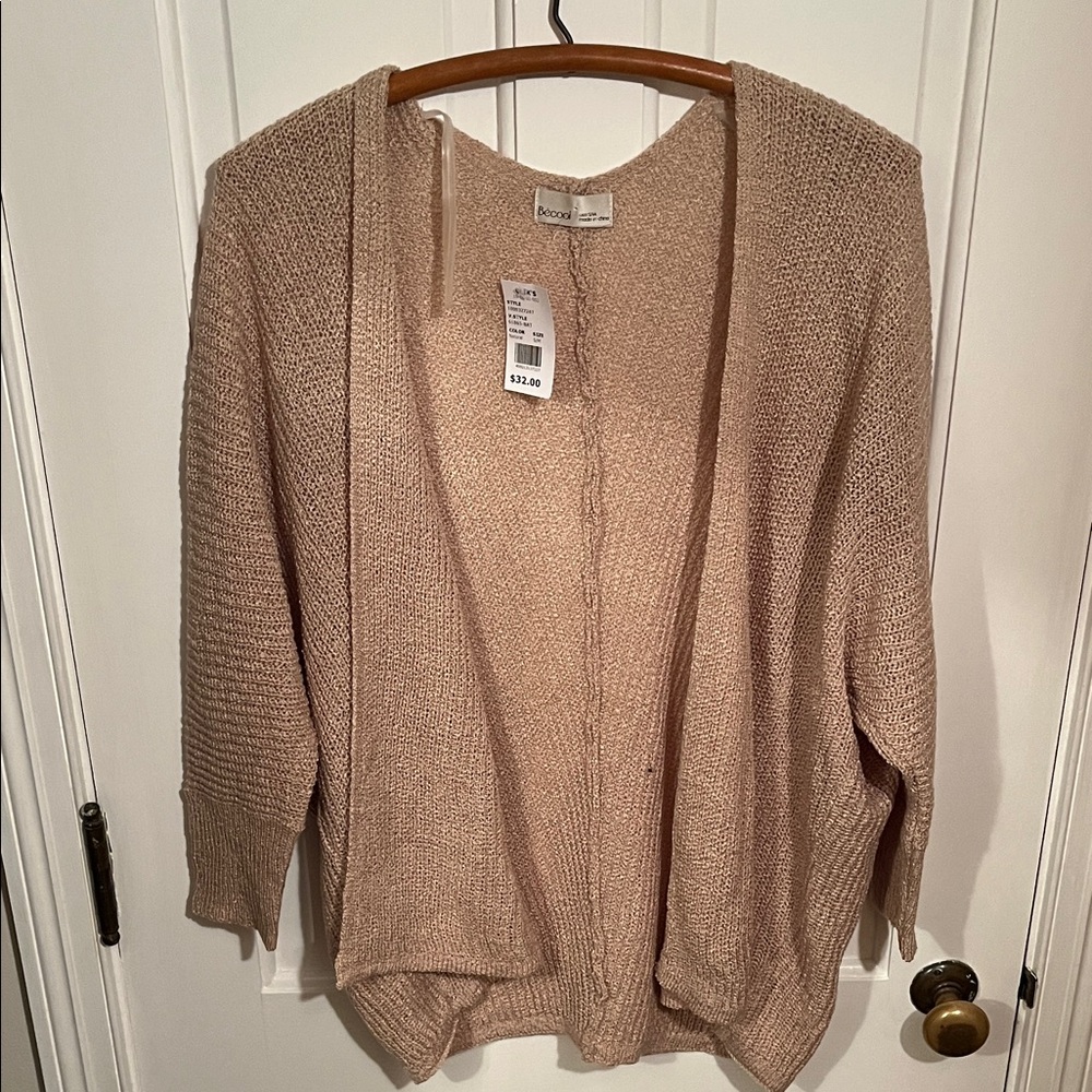Becca Women's Tan Open-Front Sweater